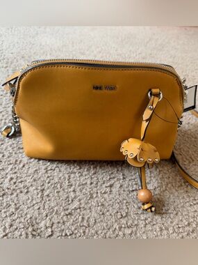 Nine West Yellow Crossbody Bag with Tassel Charm